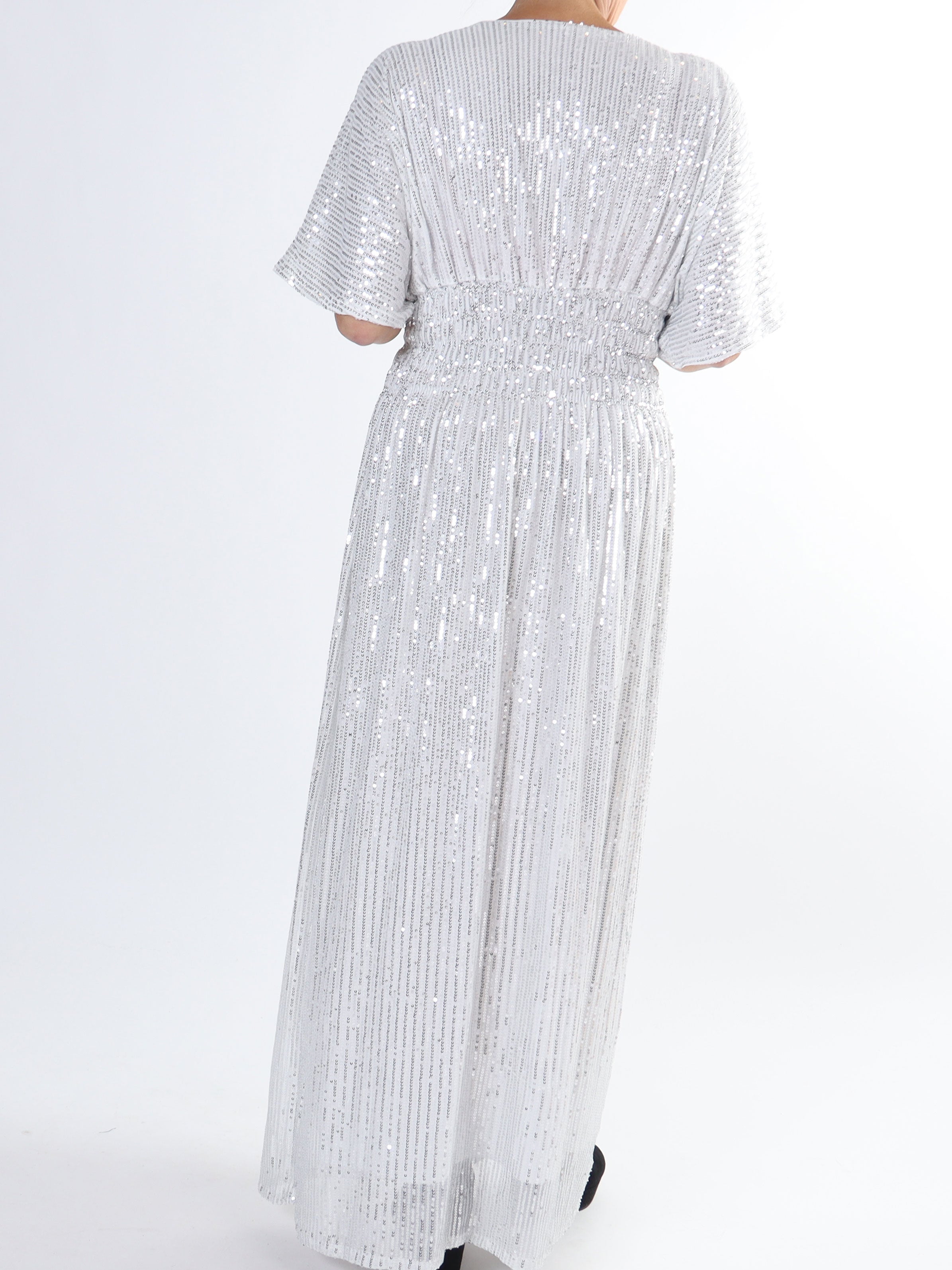 Pams Glitter - Lang smuk plus size kjole med pailletter